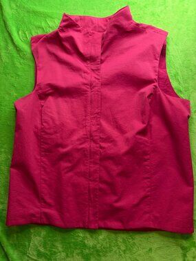 Eileen Fisher Raspberry Sleeveless Stand Collar Top Sz XL